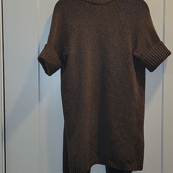 VINCE Short Sleeve Wool Drape Cardigan Sweater M Brown - Picture 7 of 7